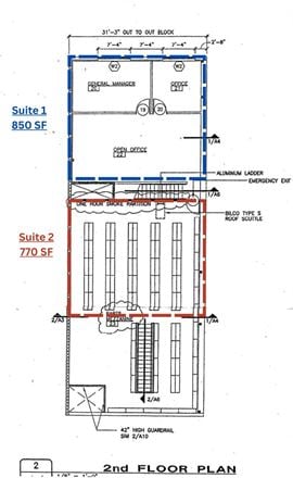 Upstairs Office Suites for Lease