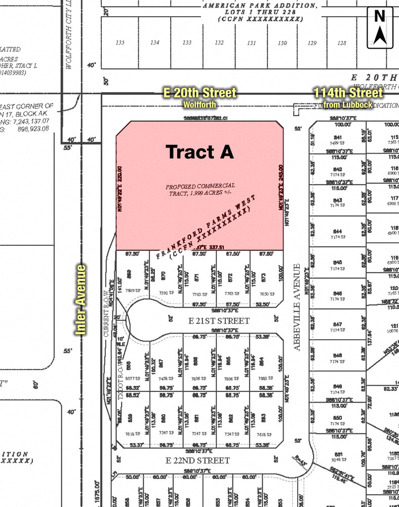 HARVEST SUBDIVISION COMMERCIAL LAND - 114th St & Inler Ave, Wolfforth ...