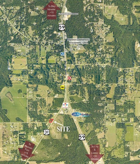 +/-0.75 AC Corner Lot in Stapleton, AL