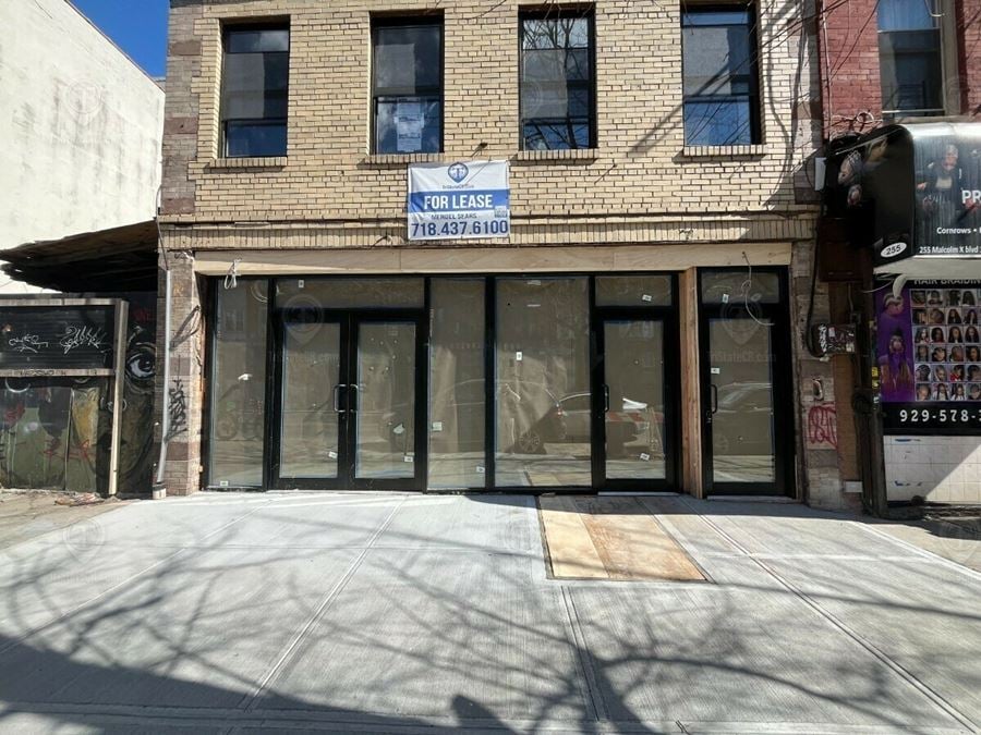 1,500 SF | 253 Malcolm X Boulevard | Vanilla Box Retail Space For Lease