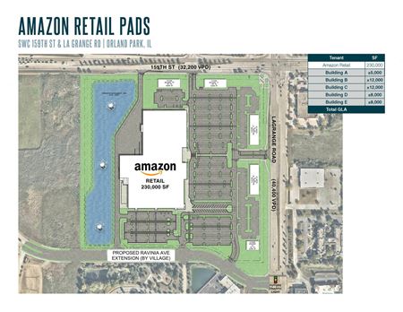 Retail space for Rent at  SWC 159TH ST & LA GRANGE RD in Orland Park