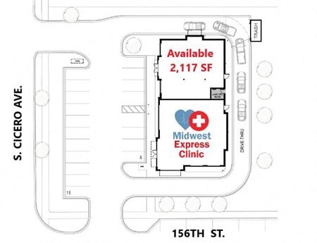 Retail space for Rent at 15541 S Cicero Ave in Oak Forest