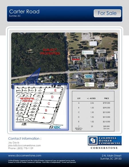 Commercial space for Sale at Wilson Hall Rd &amp; Carter Rd in Sumter