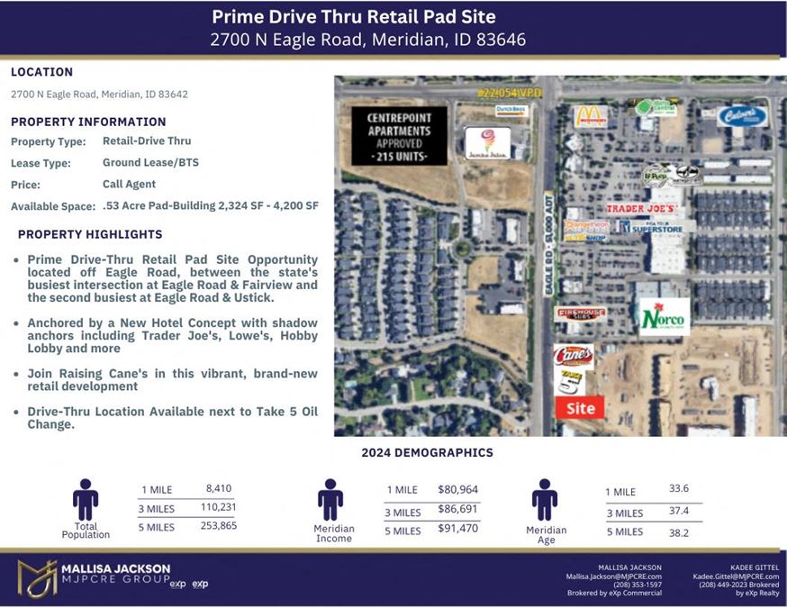 Prime Drive Thru Retail Pad Site- Eagle and Ustick