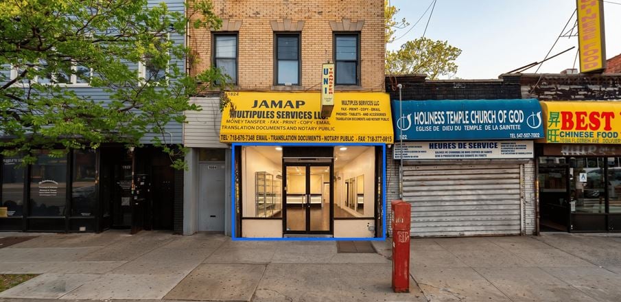 1,000 SF | 1824 Flatbush Avenue | Ground-Floor Retail/Office Space with Basement & Backyard for Lease