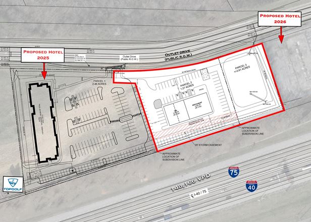 Retail/Restaurant Land Available Near Knoxville's Topgolf!