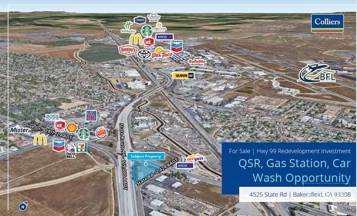 QSR, Gas Station, Car Wash Opportunity - Highway 99 Redevelopment Investment