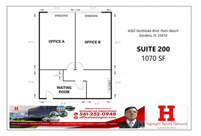 1070 SF Suite 200 Professional and Medical Office Space