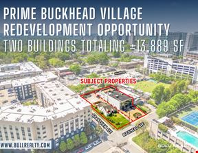 Prime Buckhead Village Redevelopment Opportunity | Two Buildings Totaling ±13,889 SF
