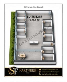 3698 SF Suite B215 Professional and Medical Office Space