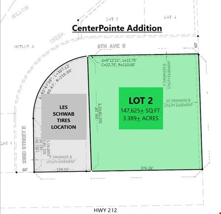 VacantLand space for Sale at LOT 2 CENTERPOINT ADD CITY LANDS 33-117-52 in Watertown
