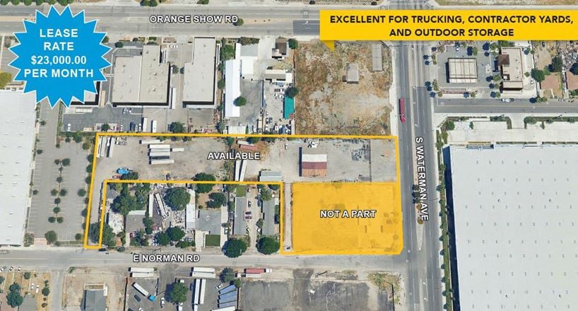VacantLand space for Rent at 9503 S Waterman Ave in San Bernardino