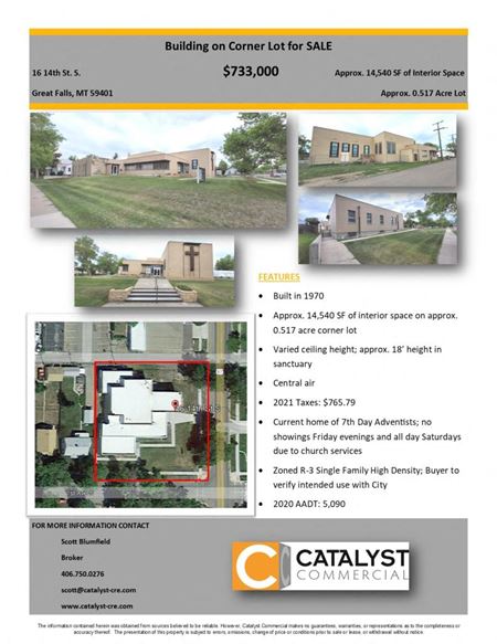 Building on Corner Lot for Sale - Great Falls