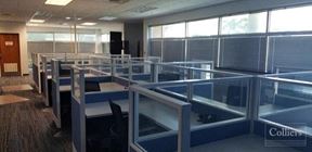 Call Center Space with New Furniture in Place
