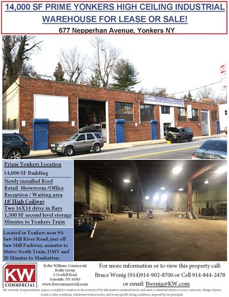 Yonkers Industrial Warehouse for Sale/Lease - Yonkers