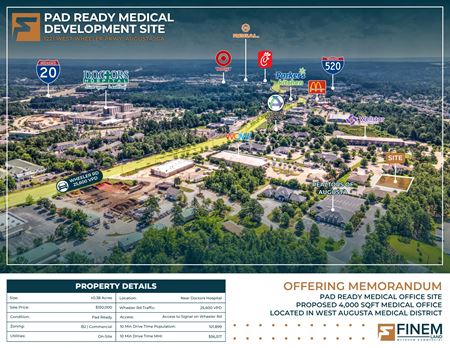 VacantLand space for Sale at 1221 W Wheeler Pkwy in Augusta
