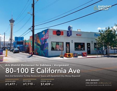 Restaurant space for Rent at 100 East California Avenue in Las Vegas