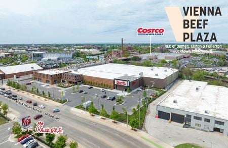 Retail space for Rent at NEC of Damen, Elston, and Fullerton Avenues in Chicago