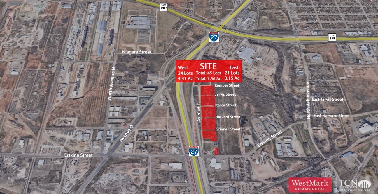 7.56 Acres/45 Lots I-27 & N Loop 289