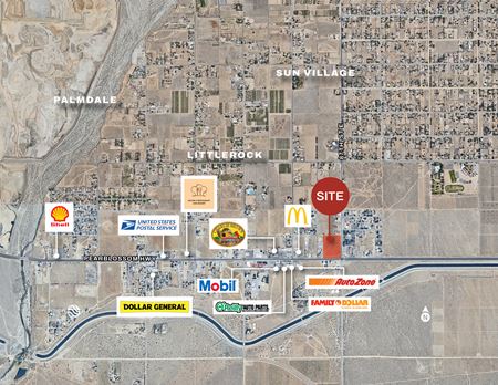 VacantLand space for Rent at NW Corner of 87th St East & Pearblossom Hwy in Littlerock