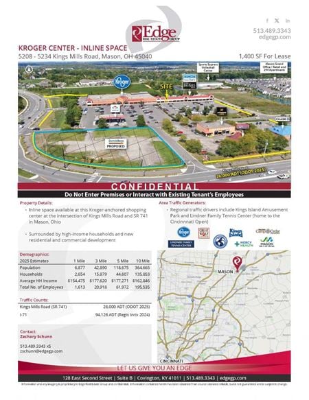 Retail space for Rent at 5234 Kings Mills Road in Mason