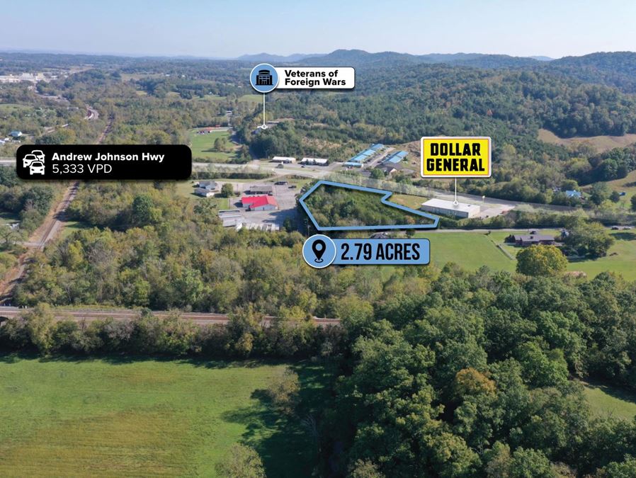 $1 Auction – 2.79 Acre Parcel | 5K VPD | Dollar General Adjacent | Knoxville, TN Nearby