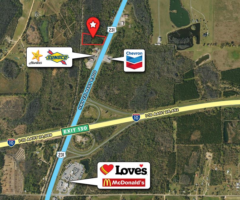 Unbeatable Investment Opportunity: 3.348 Acres at I-10 & Hwy 231