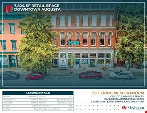 7,824 SF Retail/Restaurant Space | Downtown Augusta