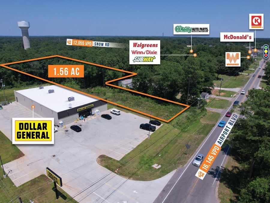 $1 Auction – 1.56 Acre Parcel | 16K VPD | 13% Population Growth | Mobile, AL