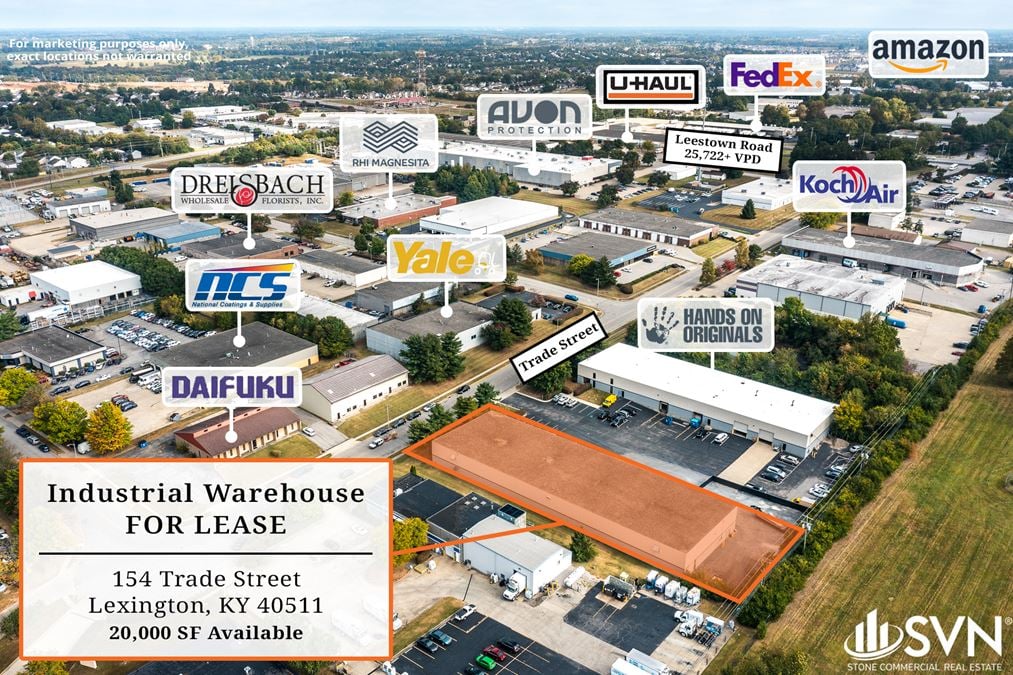 20,000 SF Industrial Warehouse For Lease in Lexington, KY