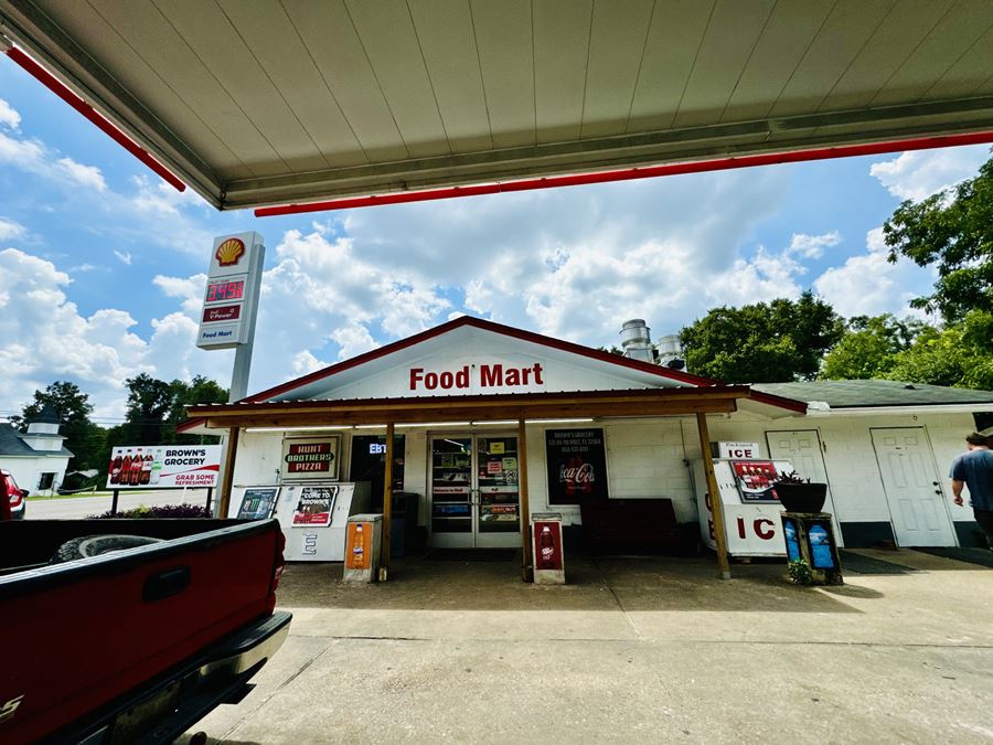 (8% CAP RATE) - SHELL GAS STATION & BROWNS SUPERMARKET  FOR SALE! (20-YEAR PURE NNN LEASE)