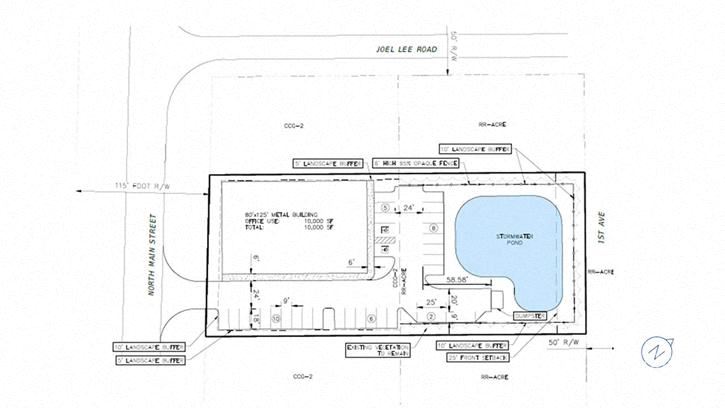 1.02± acres of CCG-2 zoned property, featuring a 10,000± SF building under construction