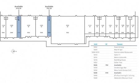 Retail space for Rent at 5002-5044 South 108th Street in Omaha