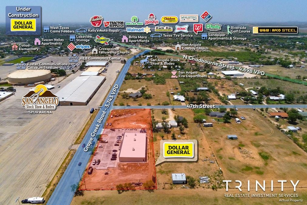 New Development Texas Dollar General 61K 5Mile Population 4715