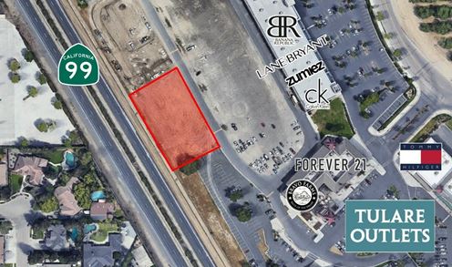 Commercial Retail Parcel Available Off HWY-99 in Tulare, CA