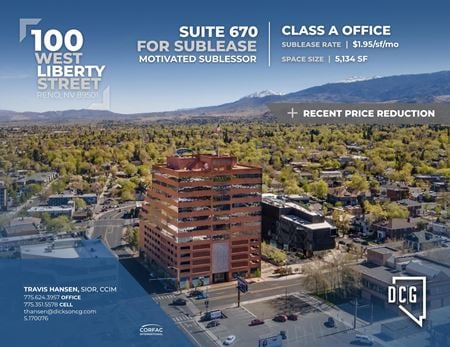 Office space for Rent at 100 West Liberty Street Suite 670 in Reno