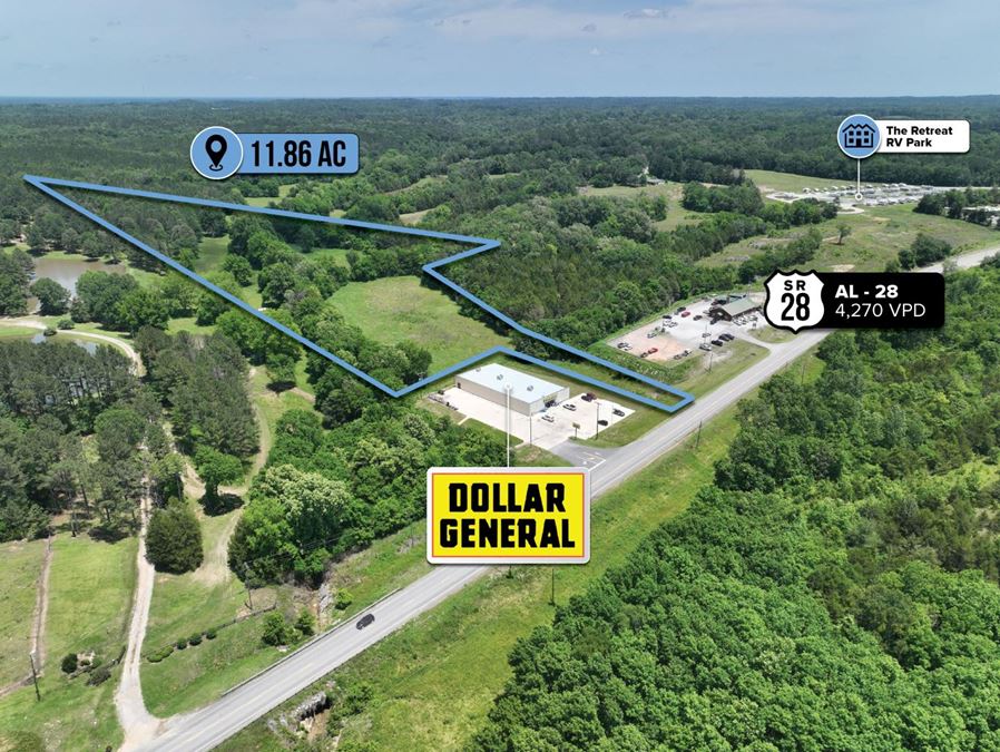 $1 Auction – 11.86 Acre Parcel | Dollar General Adjacent | Livingston, AL
