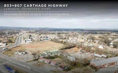 +/-8.5 Acres of IOS along with 8,250 SF Flex Building Space