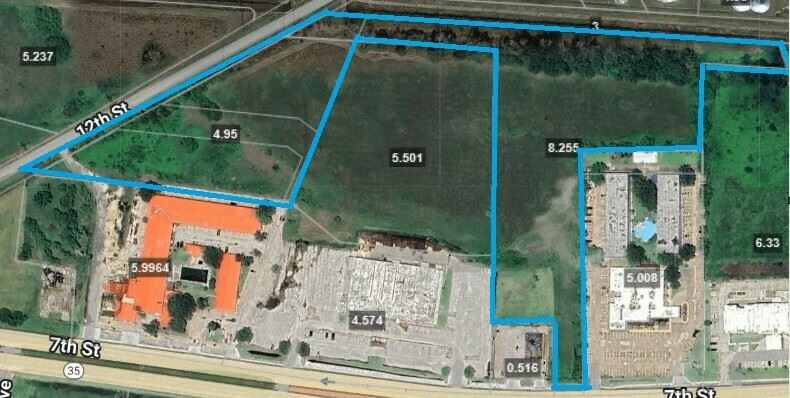 2 Contiguous Parcels with Frontage on 12th St. and Hwy 35/7th St.