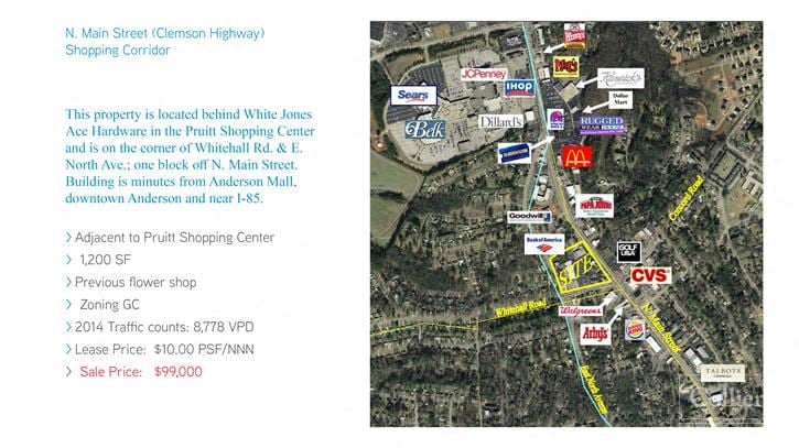 ±1,200 SF Retail Space for Lease Adjacent to Pruitt Shopping Center in Anderson
