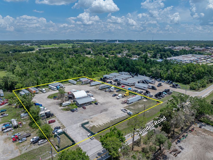 3 Acre Industrial Yard w/ Mobile Office & Canopy Covered Area