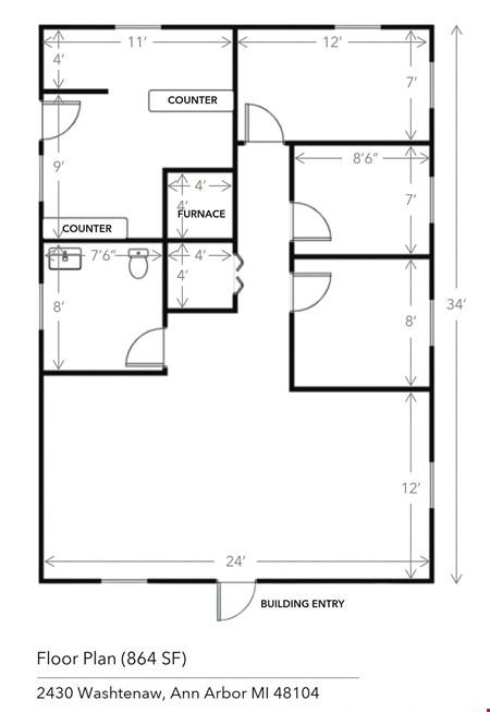 Office space for Rent at 2430 Washtenaw Avenue in Ann Arbor
