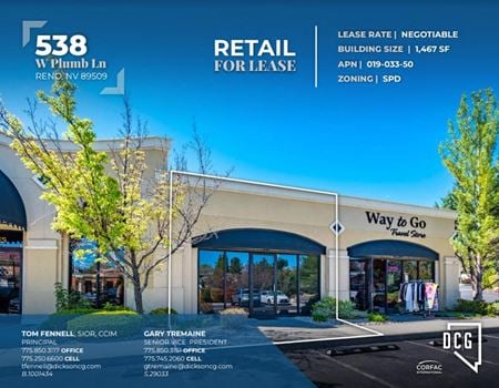 Retail space for Rent at 538 W Plumb Lane, Suite E in Reno