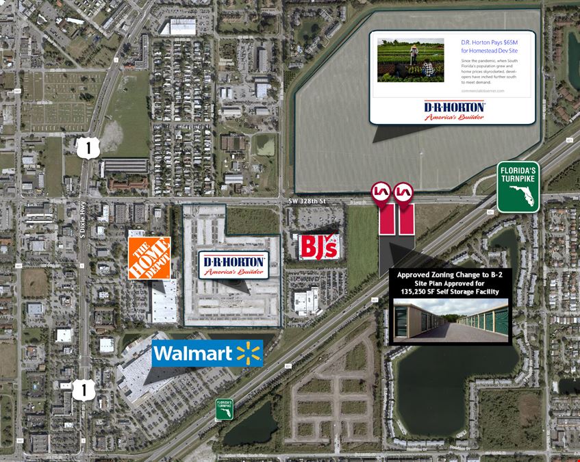 2 Retail Outparcels Near Homestead Big Box Retailers