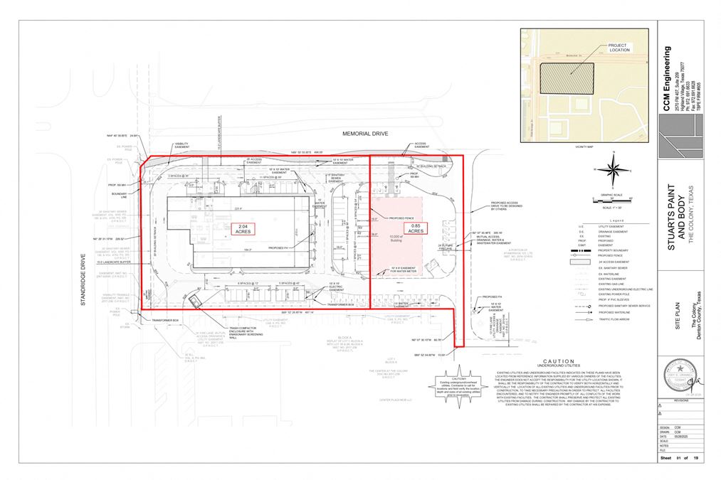 +/- 0.85 AC on SEC Standridge & Memorial Drive, The Colony, TX
