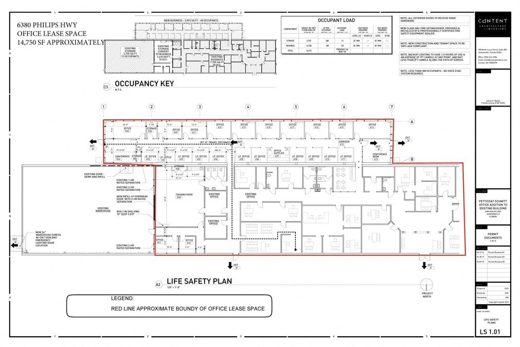 6380 Philips Highway - Office Building Lease Space Available Min 4,000 SF +/-  Max 8,000 SF +/-