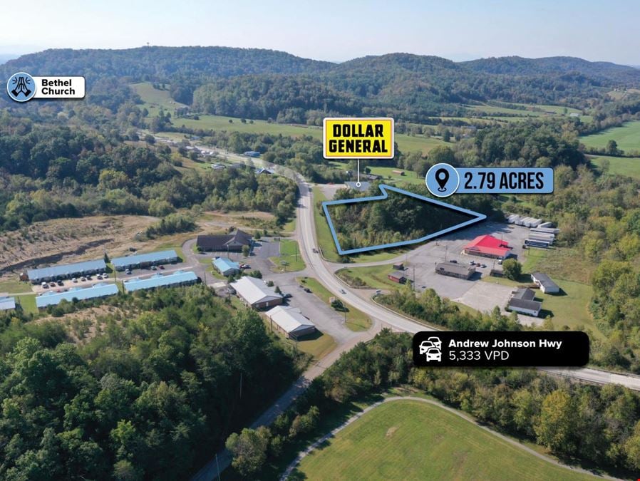 $1 Auction – 2.79 Acre Parcel | 5K VPD | Dollar General Adjacent | Knoxville, TN Nearby