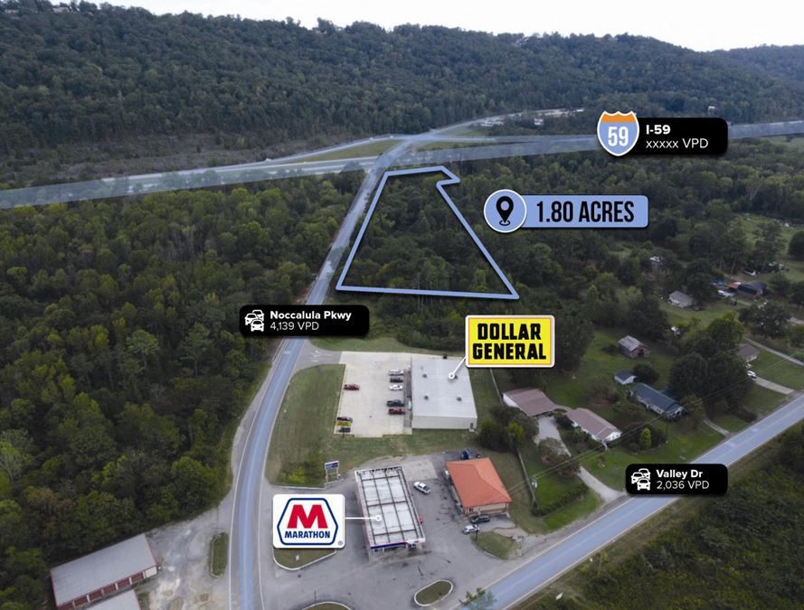 $1 Auction – 1.8 Acre Parcel | Dollar General & I-59 Adjacent | 4K VPD | Attalla, AL