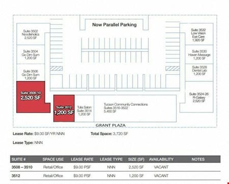 Retail space for Rent at 3502-3532 E Grant Road in Tucson
