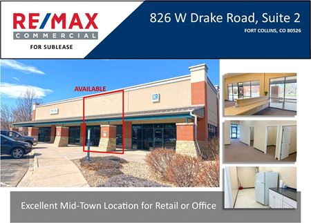 Commercial space for Rent at 826 W Drake Suite 2 in Fort Collins